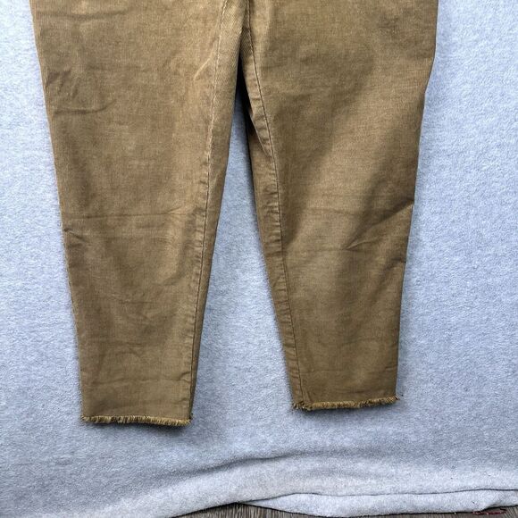 Aerie Werk &‎ Play Corduroy Overalls Plus Size XS Brown Wide Leg Frayed Hem Farm - Picture 9 of 16